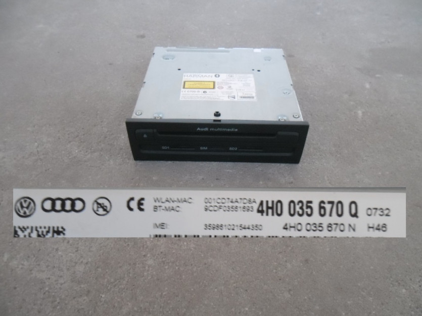 AUDI A8 D4 4H AUDI MEDIA MMI 3G SIM SD 4H0035670L