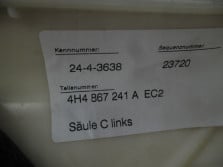 AUDI A8 4H D4 2013 OSLONA SLUPKA LEWA TYL 4H486724