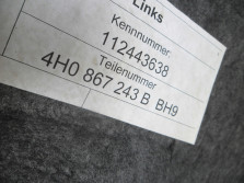 AUDI A8 4H D4 2013 OSLONA SLUPKA LEWA 4H0867243B/B