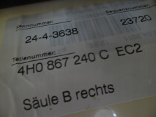 AUDI A8 4H D4 2013 OSLONA SLUPKA PRAWA 4H0867240C/