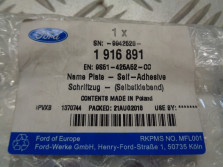 FORD KA ZNACZEK EMBLEMAT 9S51-425A52-CC 1916891