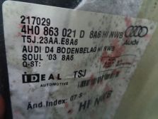 AUDI A8 D4 4H 3,0TFSI PODLOGA DYWAN TYLNI