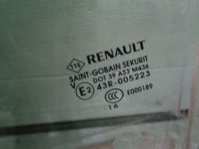 RENAULT ZOE 2016 SZYBA DRZWI LEWY LEWA TYŁ TYLNA