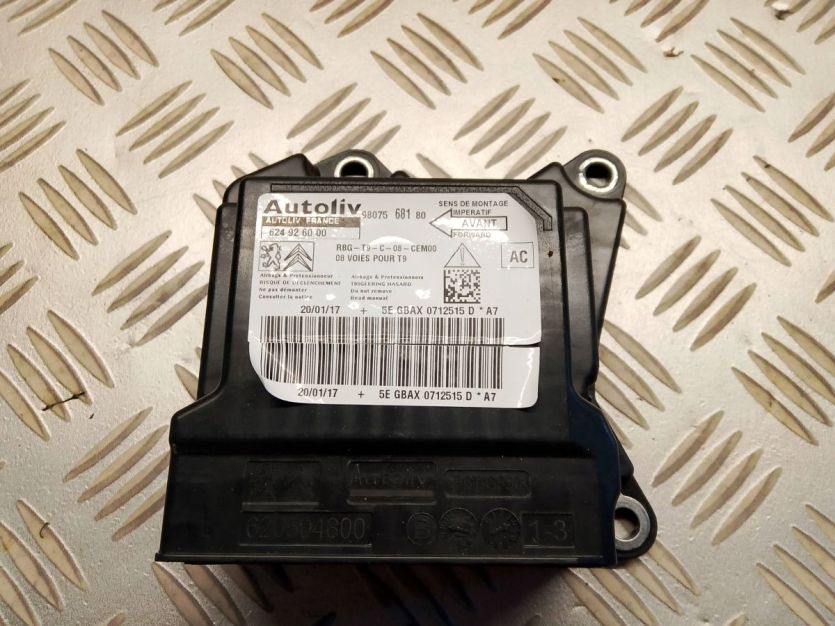 PEUGEOT 308 II T9 LIFT 2019 MODUŁ SENSOR AIRBAG 9807568180 NIEWYSTRZELONE