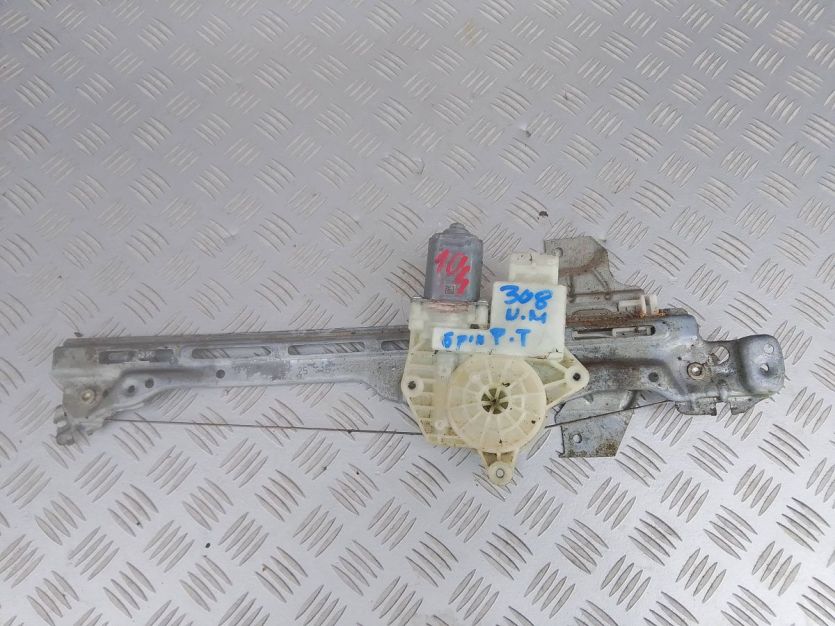 PEUGEOT 308 T9 PODNOŚNIK MECHANIZM SZYBY PRAWY TYŁ 6PIN 9678189980