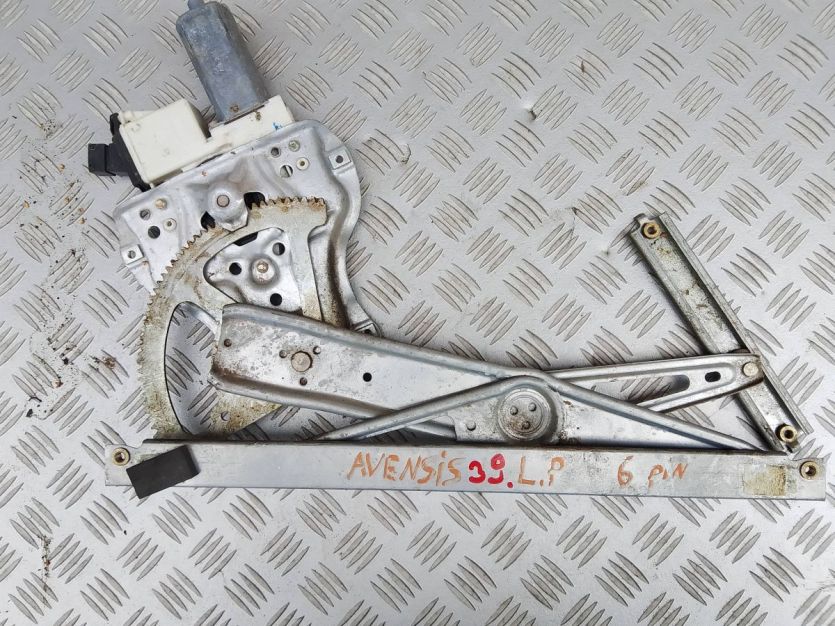 TOYOTA AVENSIS PODNOŚNIK MECHANIZM SZYBY LEWY PRZÓD 6 PIN