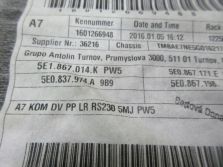 OCTAVIA III Liftback BOCZEK DRZWI PRAWY PRZÓD