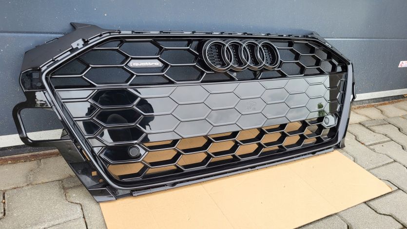 Atrapa chłodnicy GRILL Audi A4 B9 8W0 BLACK PDC QUATTRO 8W0853651EB DT NOWA