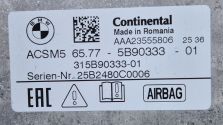Sterownik Poduszek AIRBAG AIR BAG ACSM5 BMW G20 G21 G22 OE 5B90333 NOWY !!!